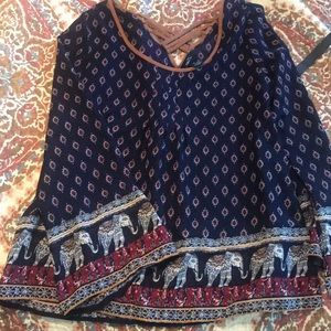 Flowy elephant print blouse. Worn a couple times.